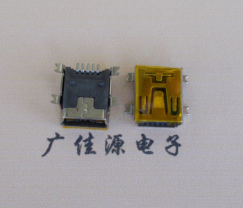 贵州MINI USB 5P 接口 母座 全贴带麦拉 高9.6带0.9柱子