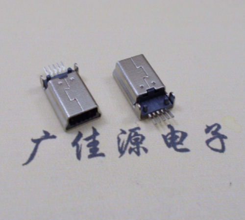 贵州MINI USB公头 5pin端子贴板带柱 10.7mm体长