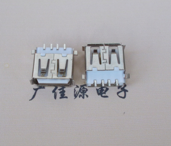 贵州USB母座 AF沉板1.9引脚4P贴片白胶芯卷边