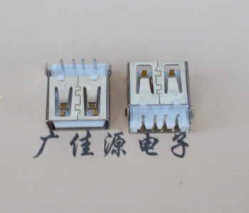 贵州USB母座接口 AF90度沉板1.9引脚4P插件白胶芯直边