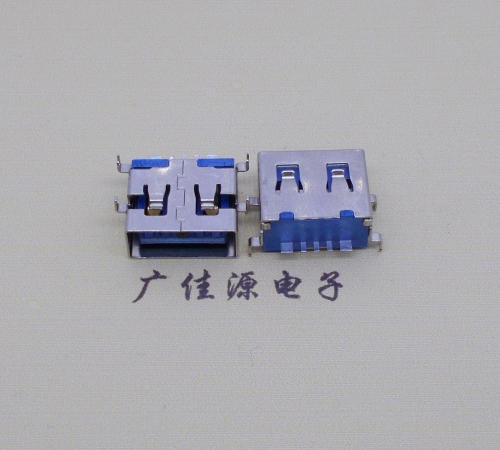 贵州沉板USB AF 5P大电流母座,无翻边四脚沉插板焊接