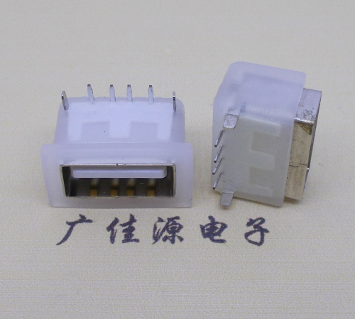 贵州卧式后两脚DIP插板USB AF 2.0防水母座,反向插A公头连接器