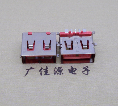 贵州全贴片USB AF 5P大电流母座,接地线功能胶芯6.5MM