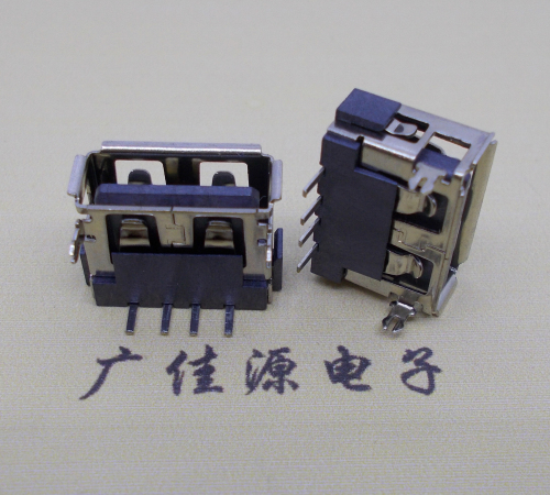 贵州USB短体10.0母座 DIP前两脚反向胶芯6.8厚度卷边