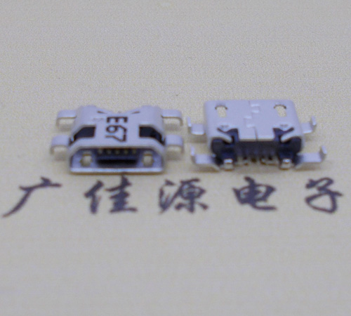贵州Micro usb 反向沉板1.2mm接口四脚插直边无导位