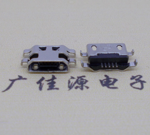 贵州micro usb5p连接器 反向沉板1.6mm四脚插平口