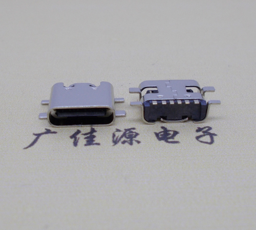 贵州Type-C6P母座四脚全贴无弹片连接器
