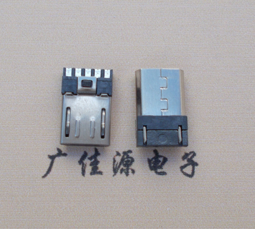 贵州Micro USB 公头焊线短体10.5mm胶芯3.0前五后五