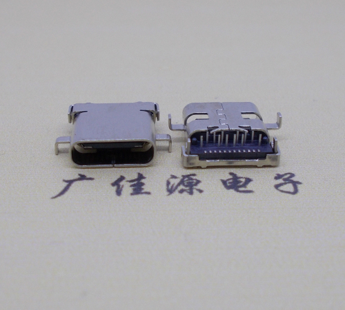 贵州卧式沉板usb 3.1 type-c24p母座,端前插后贴smt连接器
