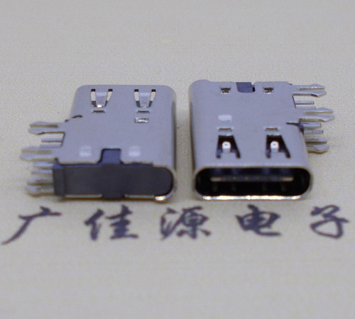 贵州侧插USB3.1接头座子.90度type-c母座.6p侧插连接器