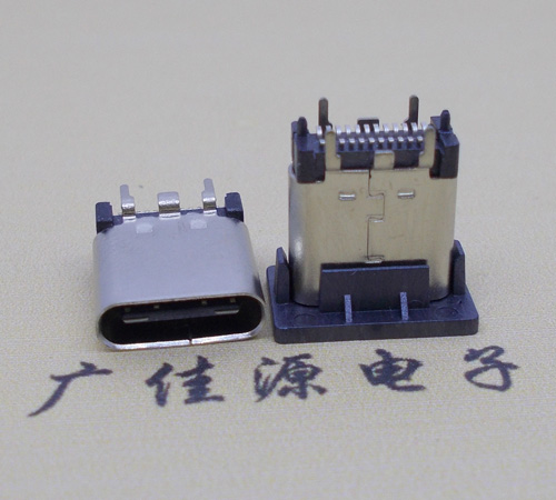 贵州立式type-c24p短体母座长10.5mm 直立式type-c母座