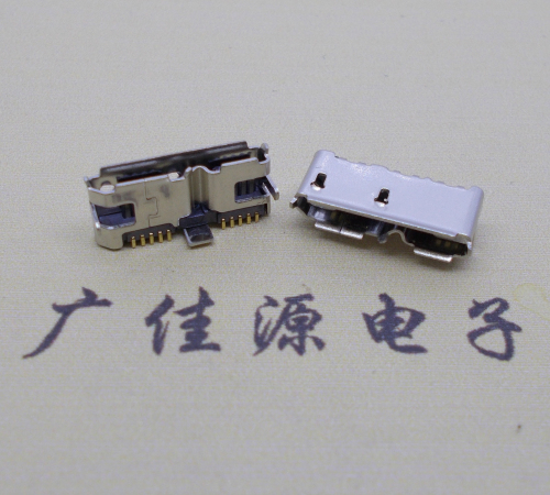 贵州 双接口micro usb3.0母座有卷边10pin三个固定脚插板