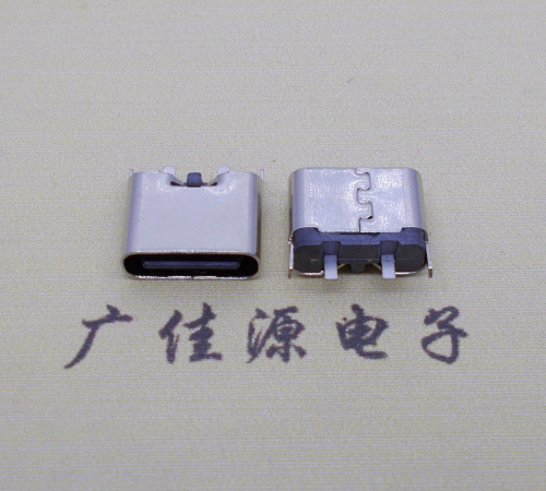 贵州铆合式type c2p母座两脚插板尾部带卡扣
