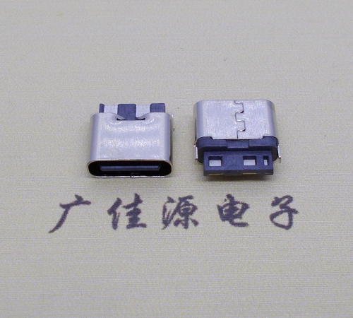 贵州type c2p焊线母座高6.5mm铆合式连接器