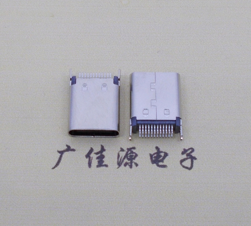 贵州立式usb type c24p夹板母座连接器 夹板距离0.8mm高度10.5mm插脚为鱼叉脚 