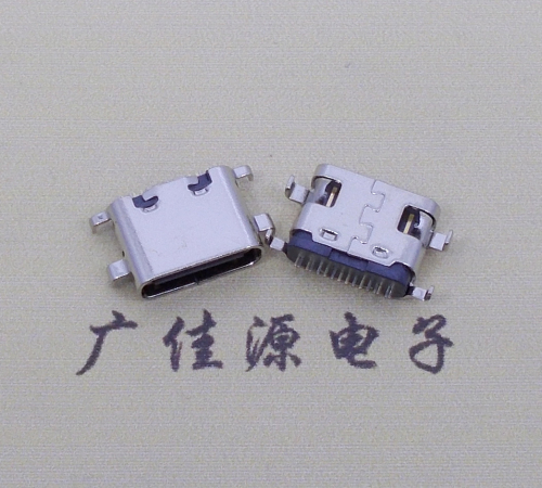 贵州type c16p沉板母座破板0.8mm/1.0mm/1.2mm/1.6mm四脚插板端子SMT总体长度L=6.5mm