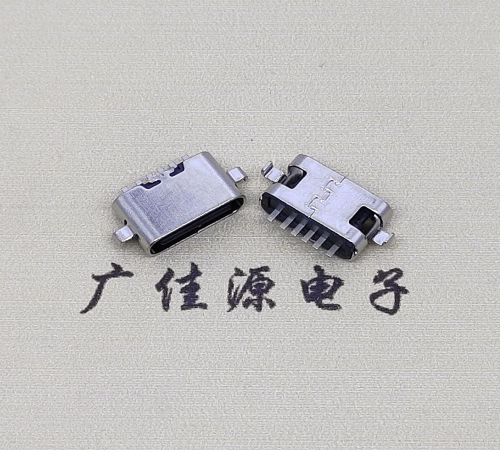 贵州type c6p母座接口 沉板0.8mm 两脚插板引脚定义  